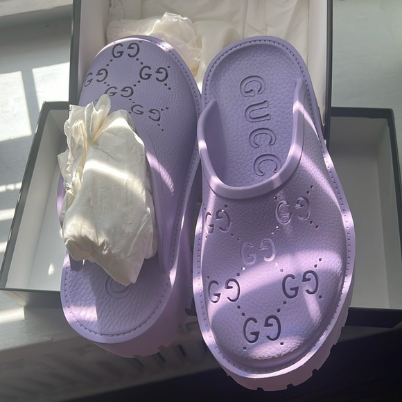 Gucci lavender clogs size 37. New - Picture 1 of 5